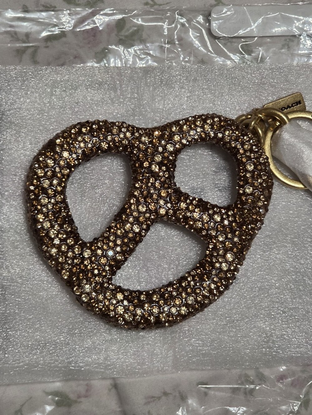 Authentic NWT COACH Crystal Pretzel Bag Charm CCY89